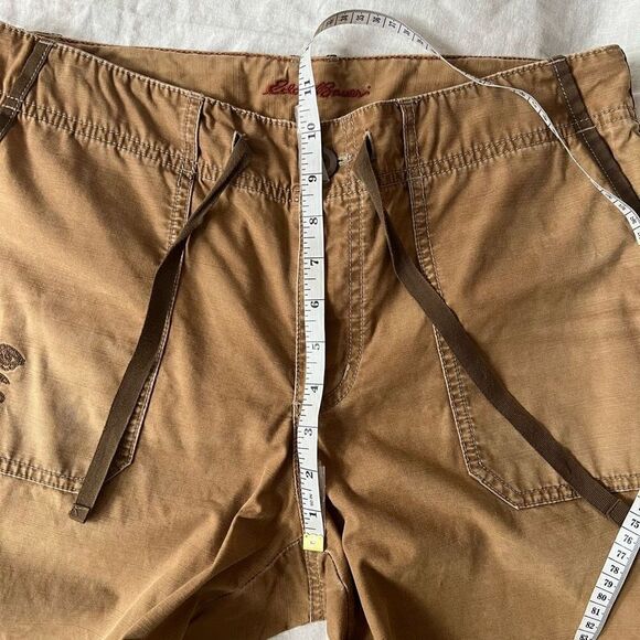 Eddie Bauer Trouser High Rise Button Ankle Adjustable Tab Leg Women's Brown Carg - Picture 15 of 16